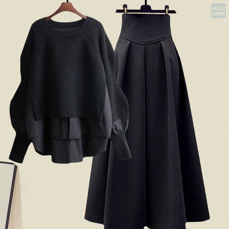 ブラック/セーター＋ブラック/スカート