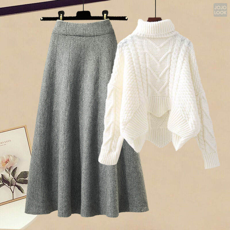ホワイトセーター+グレースカート