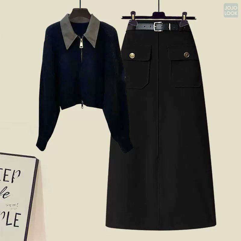 ブラック/ニット.セーター+ブラック/スカート