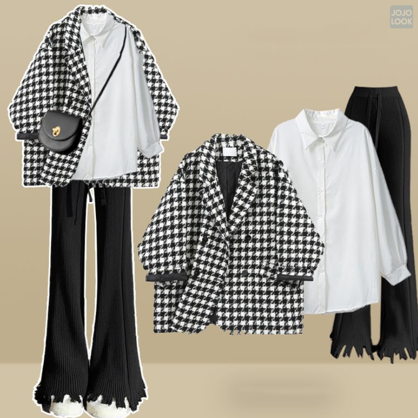 ホワイト/スーツ+ホワイト/シャツ+ブラック/パンツ
