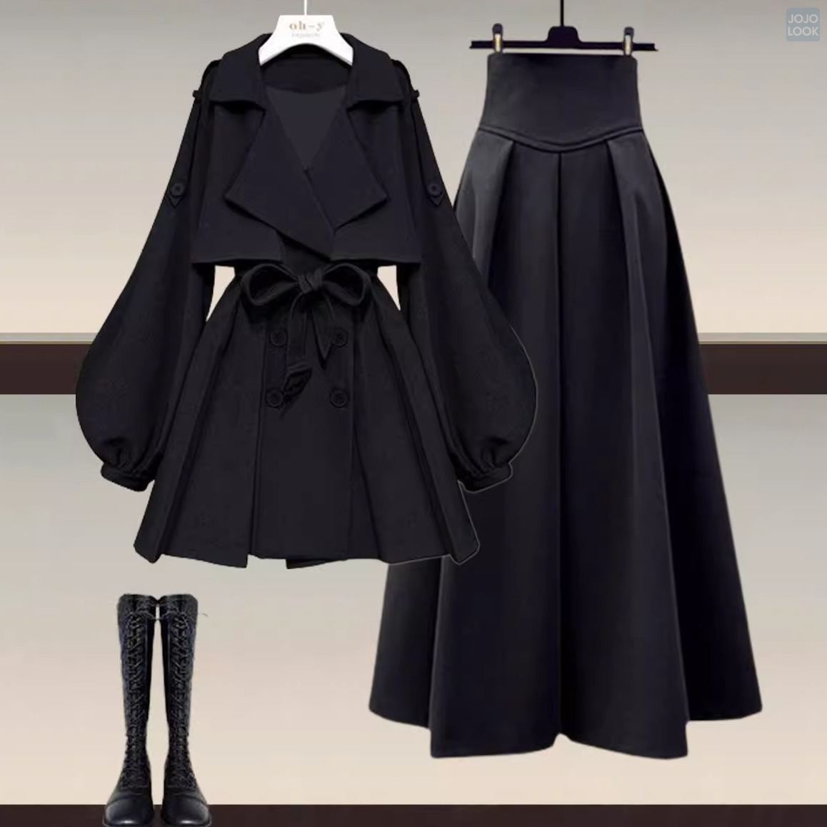 ブラック/アウター+ブラック/スカート